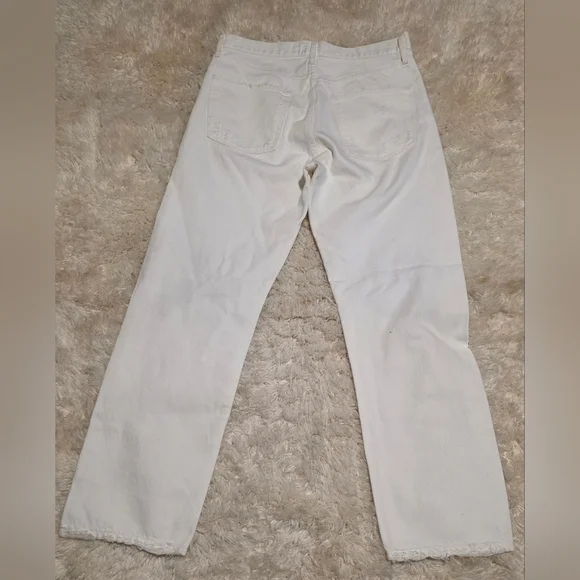 AGOLDE LOS ANGELES Premium Highrise Loose Fit White Distressed Jeans Sz. 28X29 - Picture 8 of 8